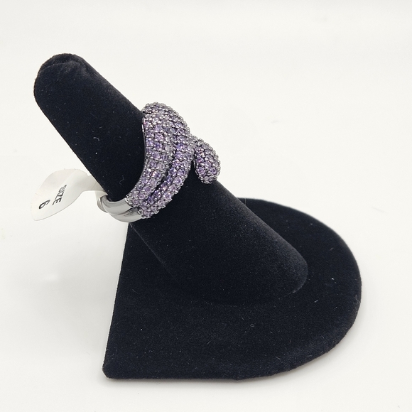 BP Ring RG26051 "Deep Sea Siren's Serenade" Amethyst CZ on Hematite - Size 6 - Picture 2 of 6